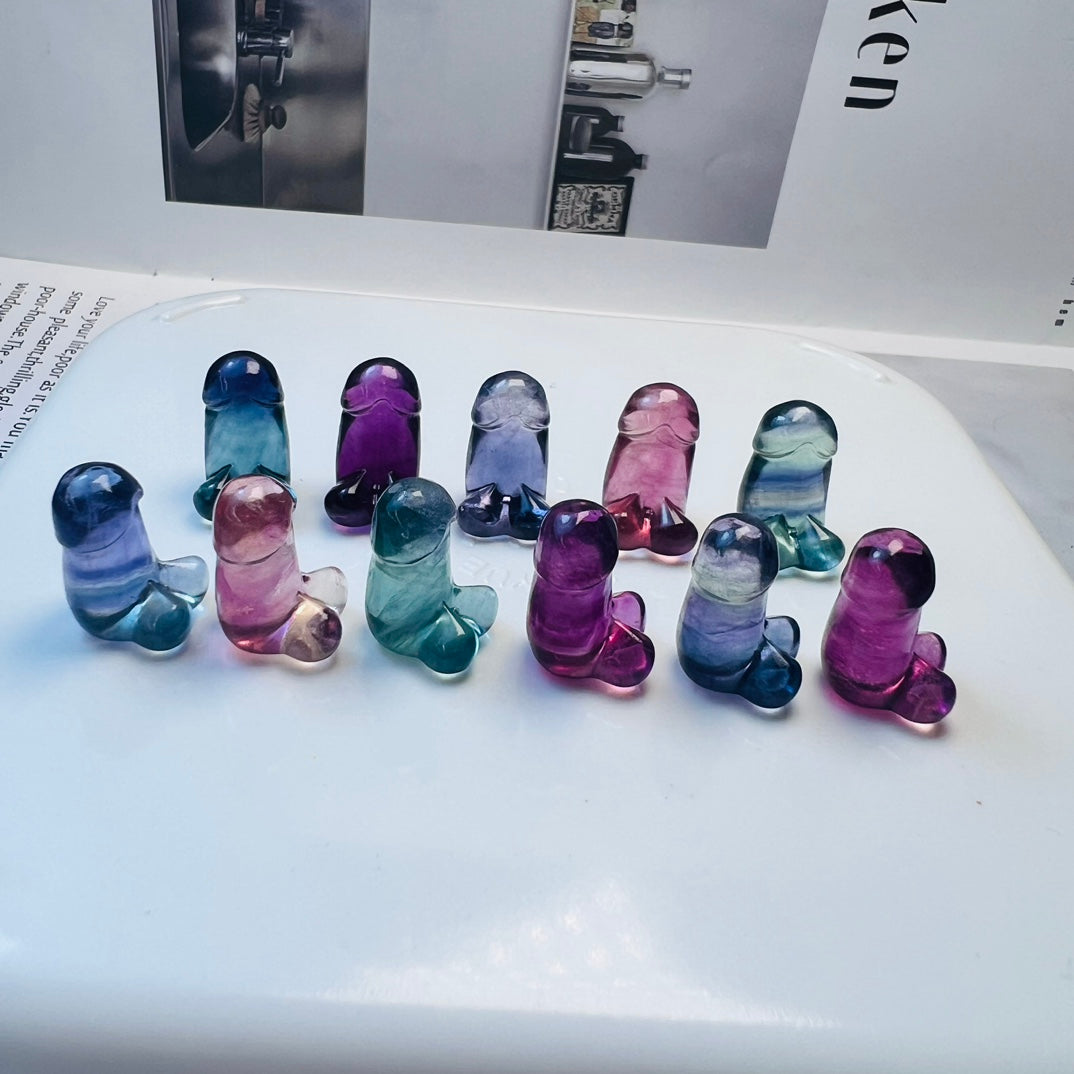 Mini Fluorite penis Carving crystal carving