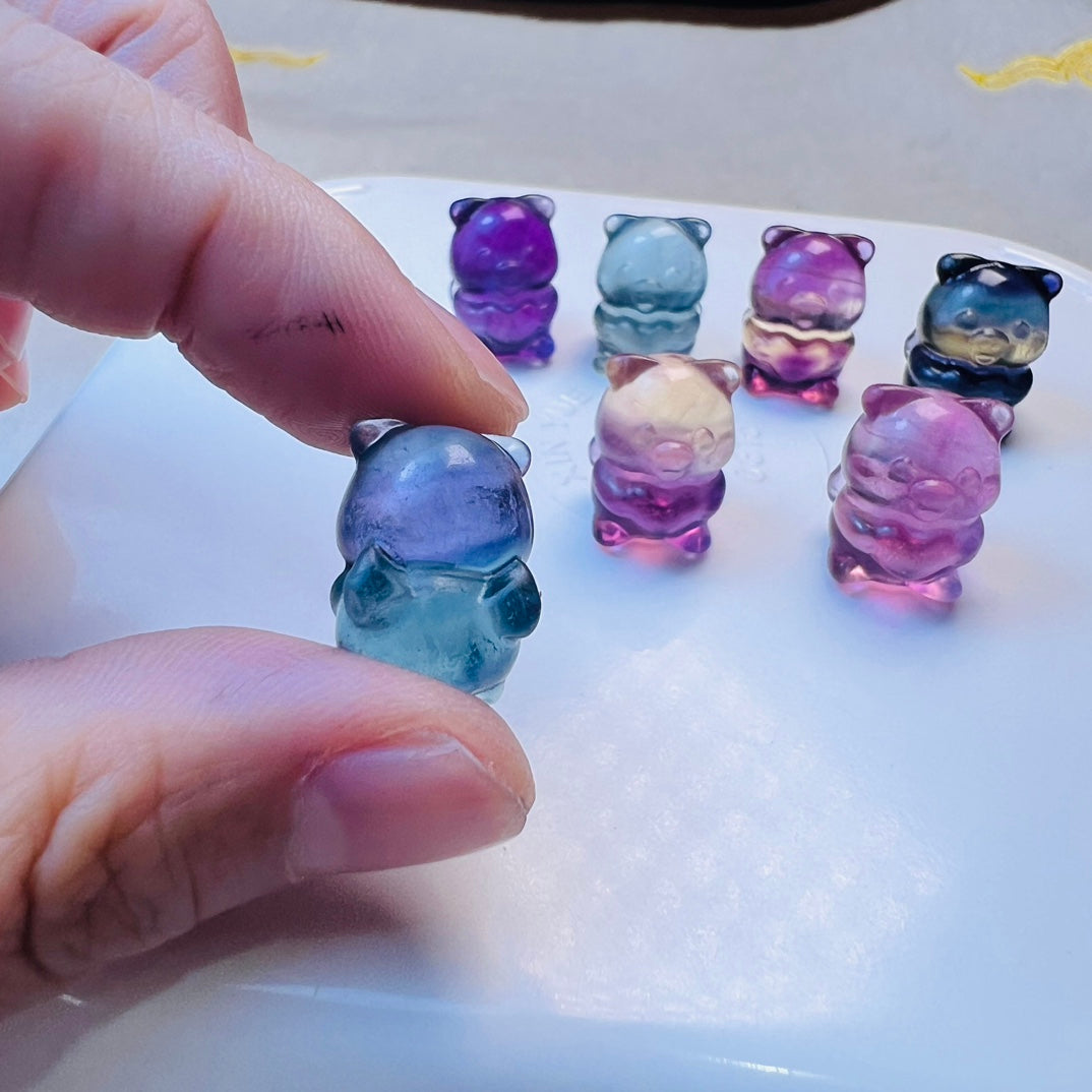 Mini Fluorite Pig Carving crystal carving