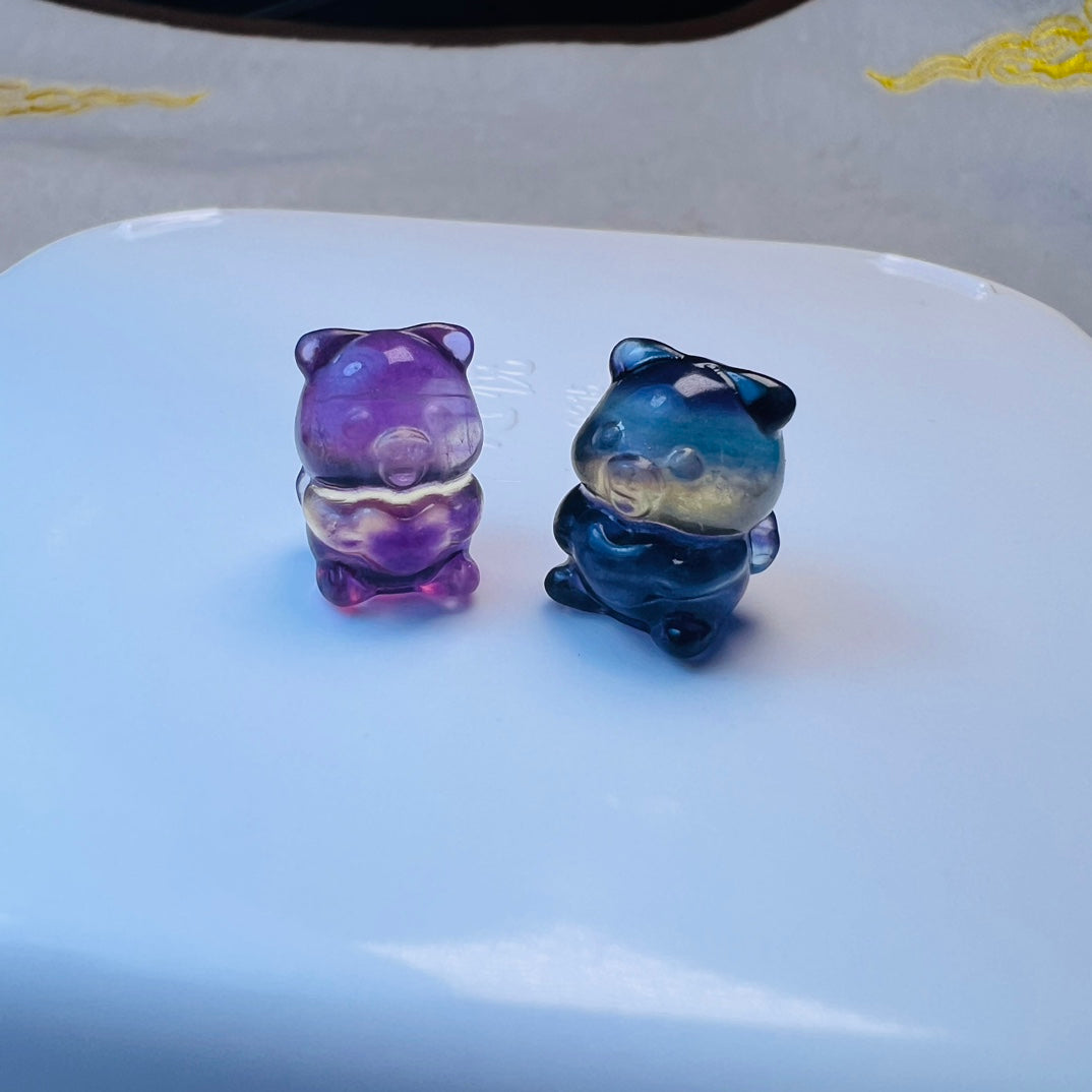 Mini Fluorite Pig Carving crystal carving