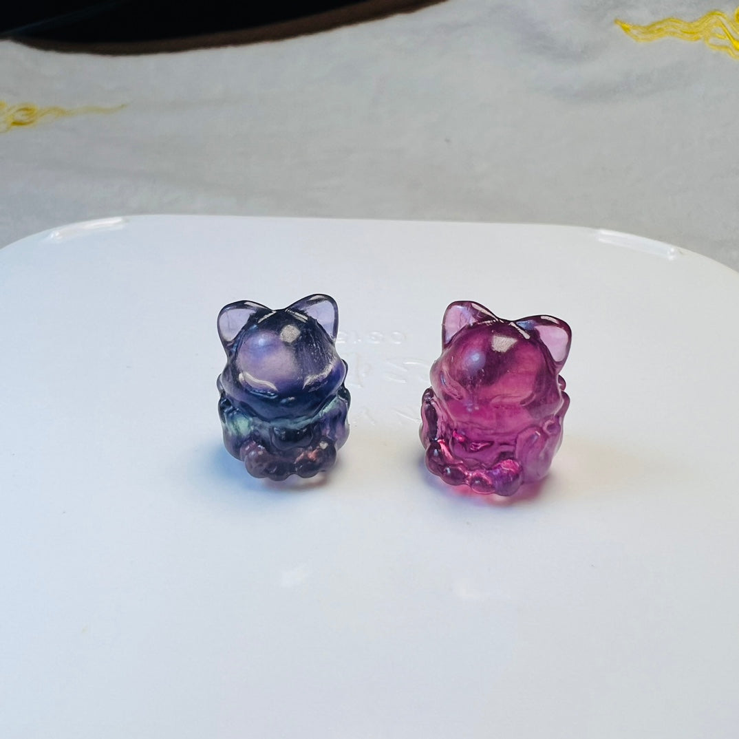 Mini Fluorite fox Carving crystal carving