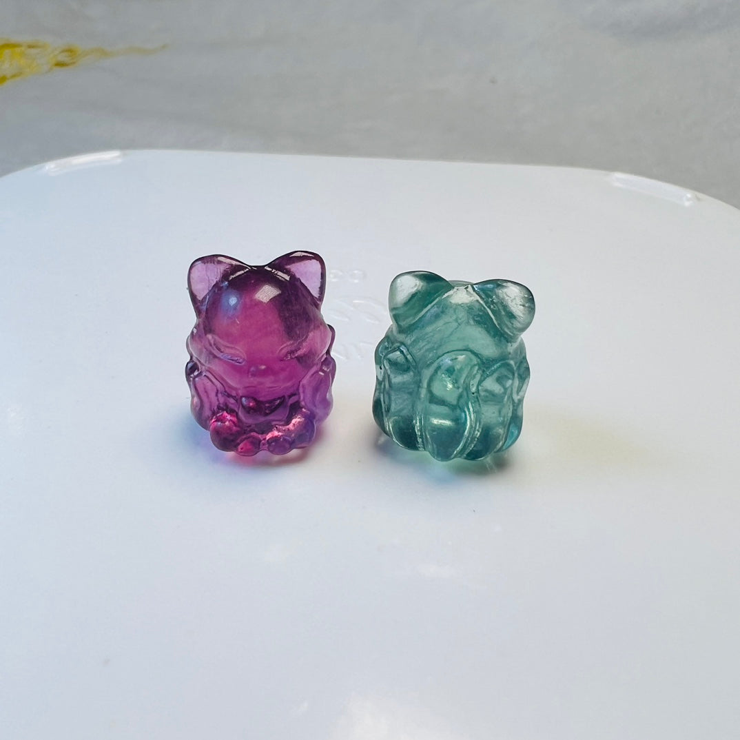 Mini Fluorite fox Carving crystal carving