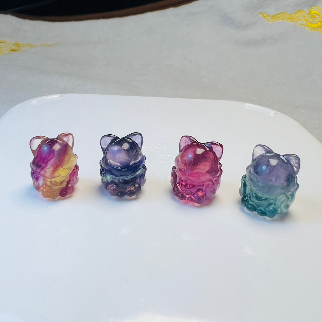 Mini Fluorite fox Carving crystal carving