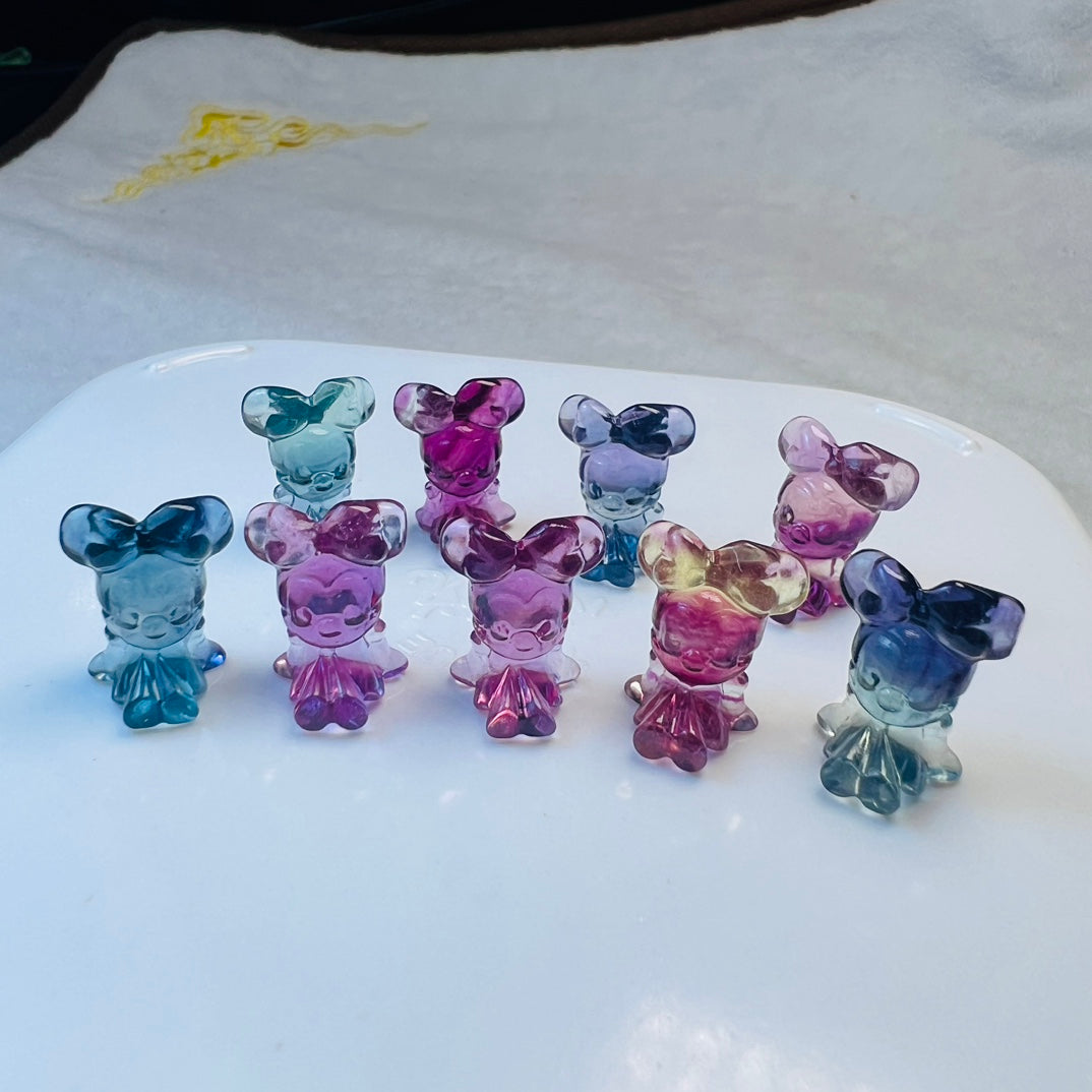 Mini Fluorite Minnie Carving crystal carving