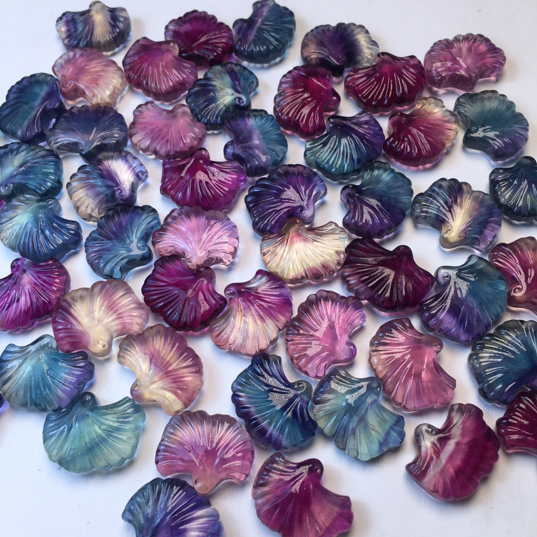 Mini Fluorite ginkgo leaf Carving crystal carving