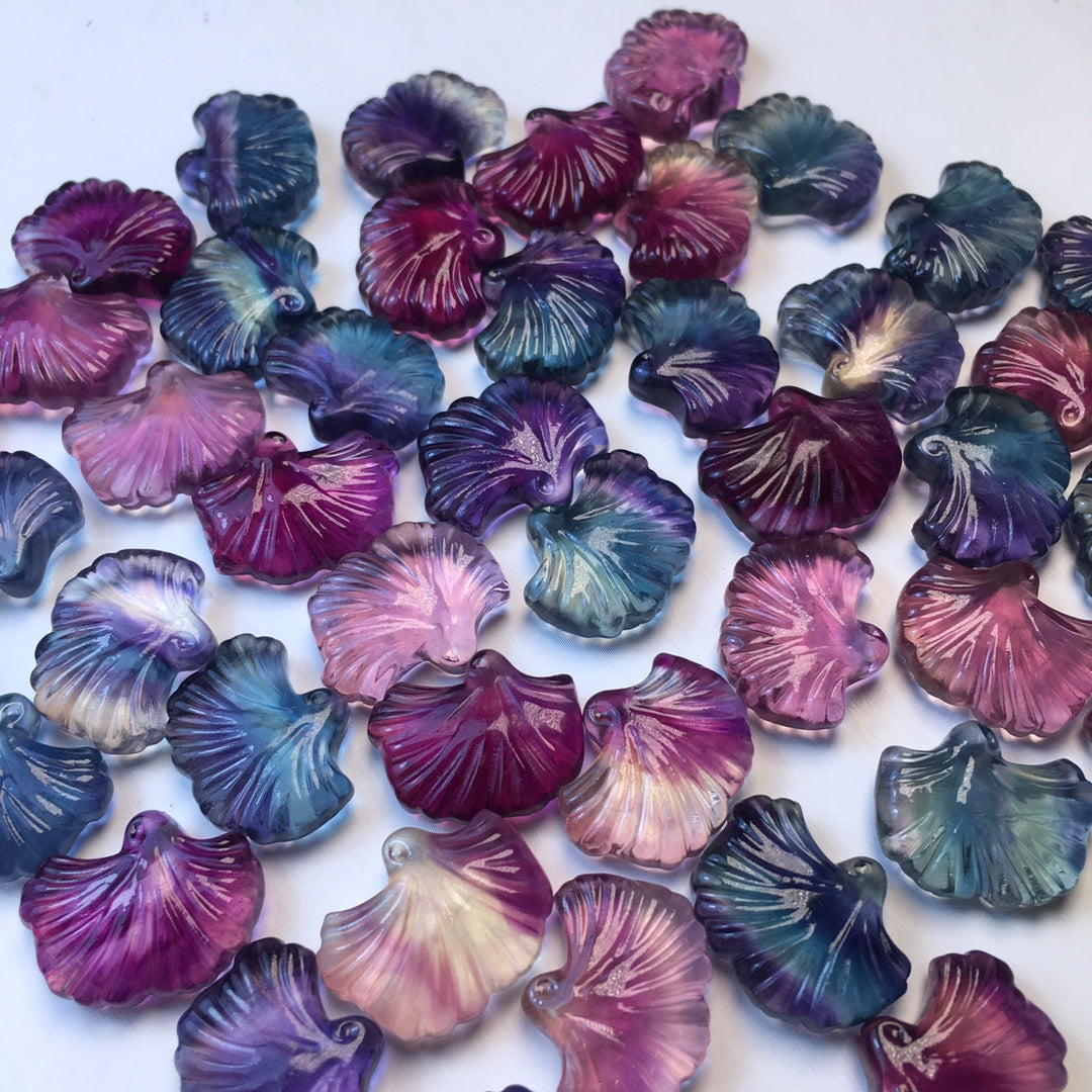 Mini Fluorite ginkgo leaf Carving crystal carving