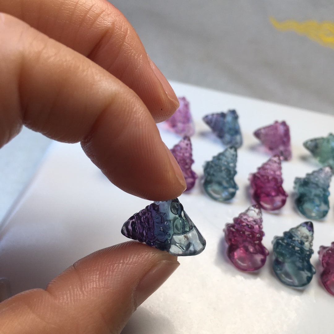 Mini Fluorite conch Carving crystal carving