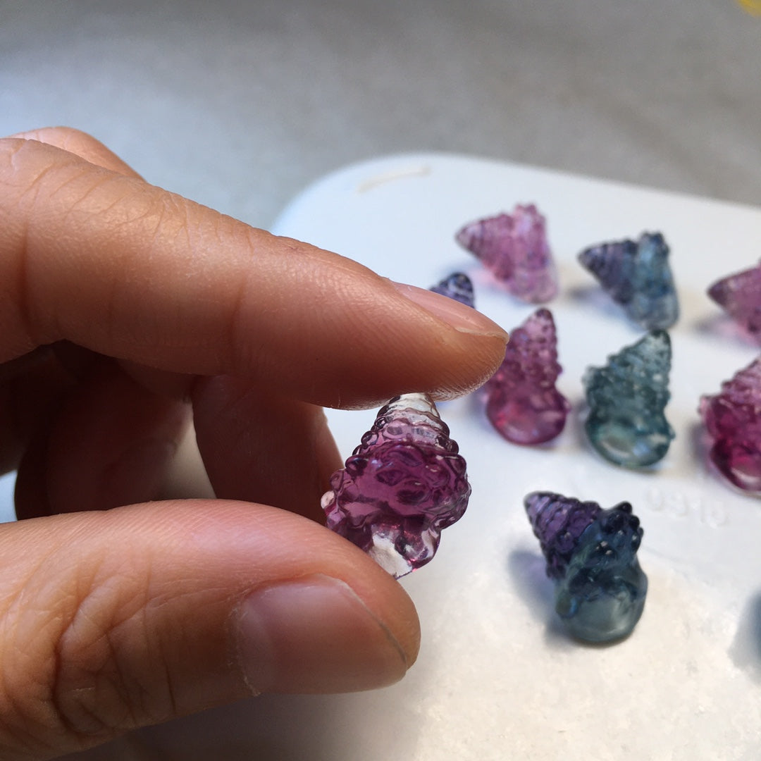 Mini Fluorite conch Carving crystal carving