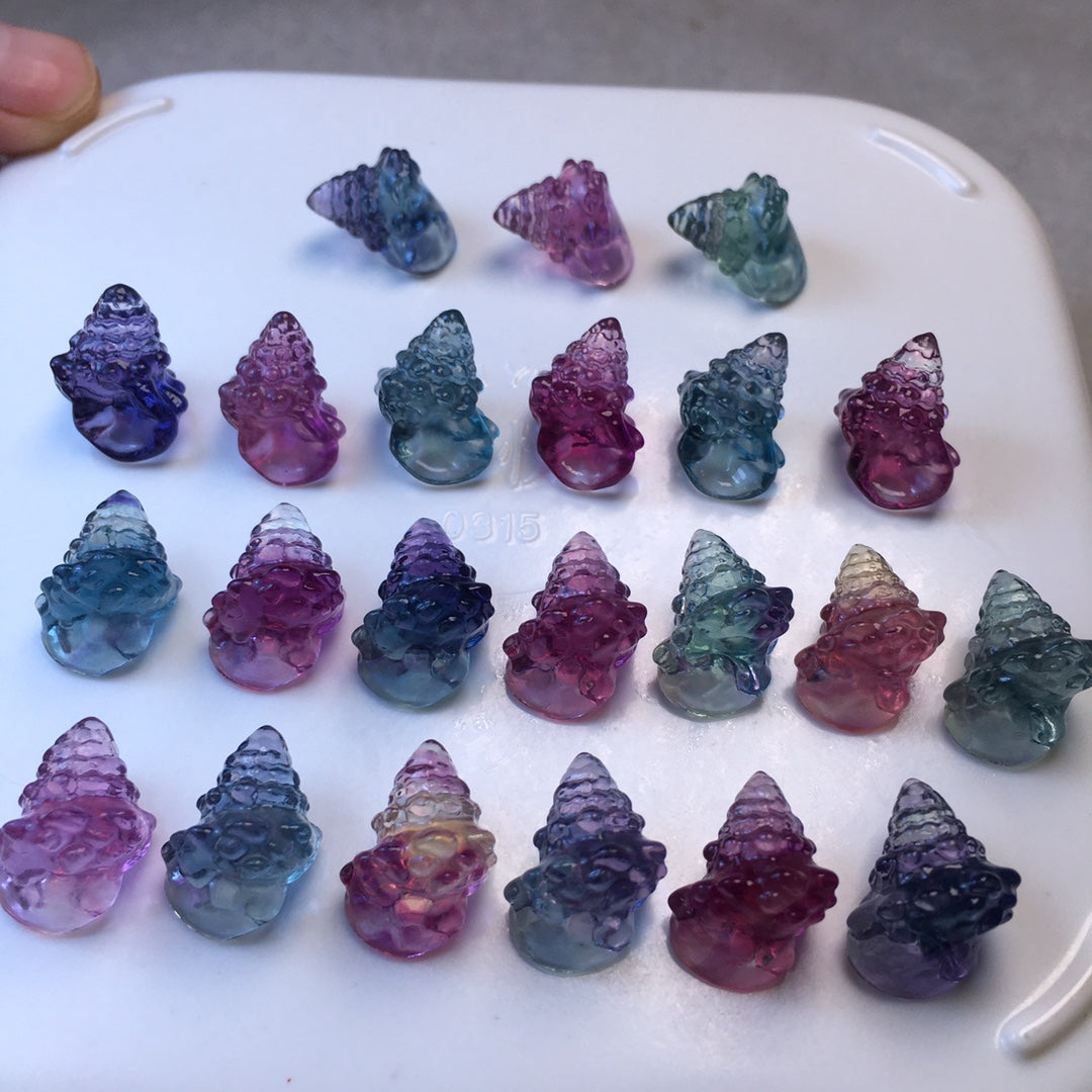 Mini Fluorite conch Carving crystal carving