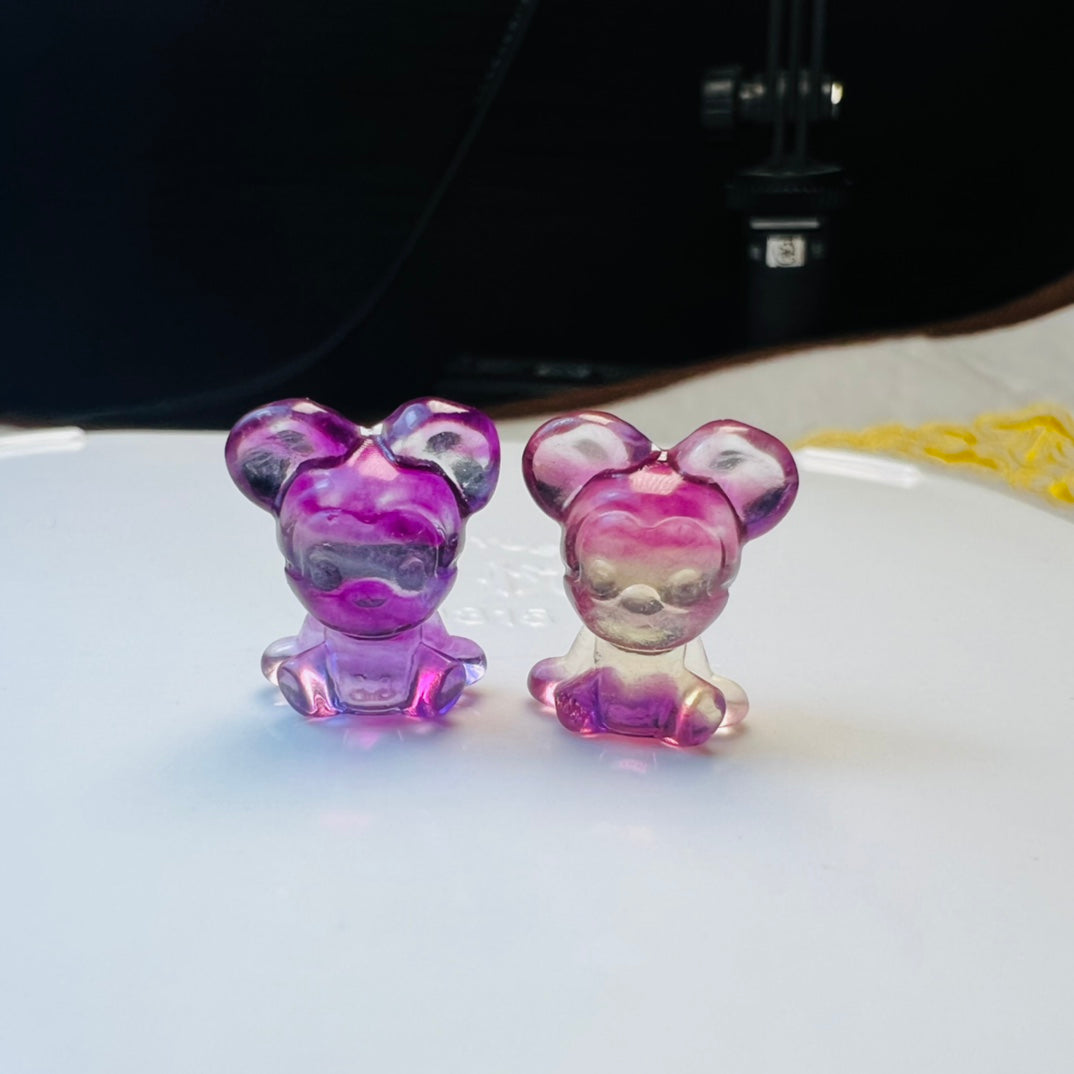 Mini Fluorite Mickey Carving crystal carving