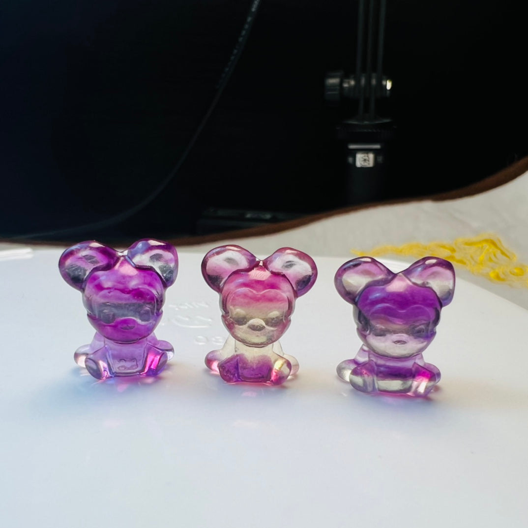 Mini Fluorite Mickey Carving crystal carving