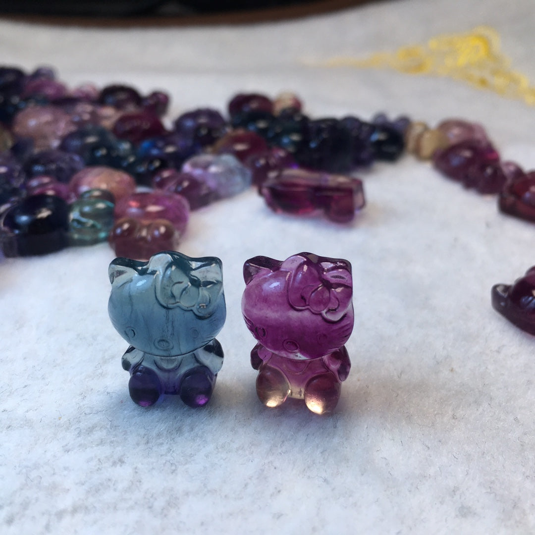 Mini Fluorite Sanrio Hello Kitty Carving crystal carving