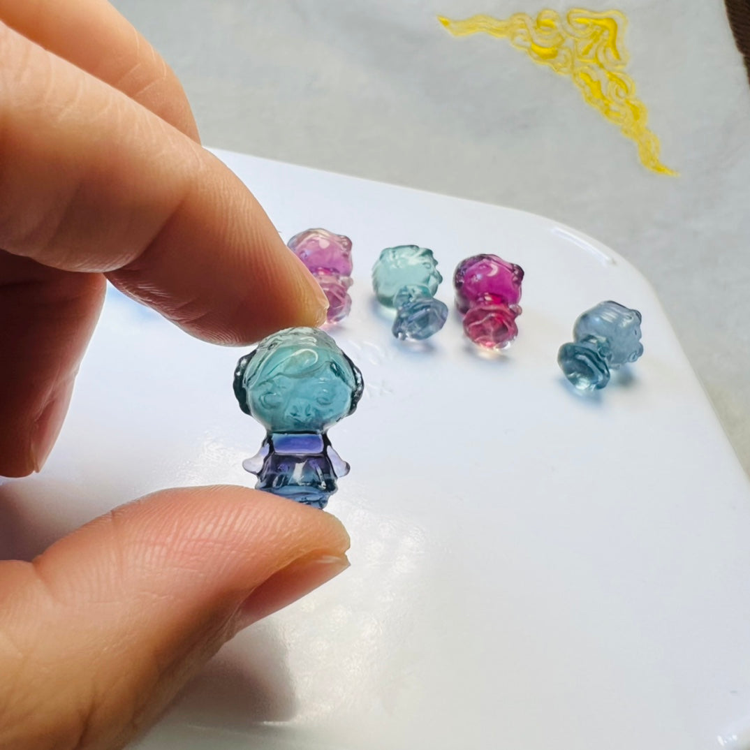 Mini Fluorite Princess Anna Carving crystal carving