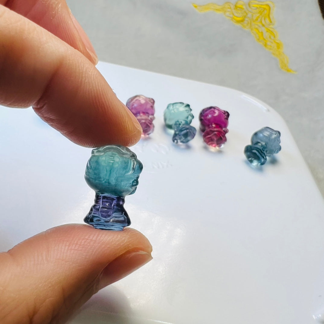 Mini Fluorite Princess Anna Carving crystal carving