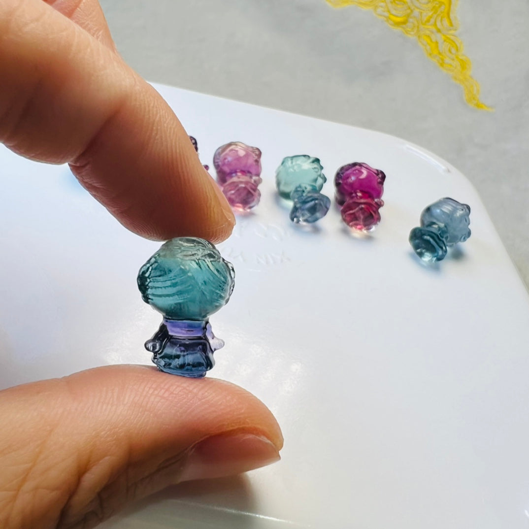 Mini Fluorite Princess Anna Carving crystal carving