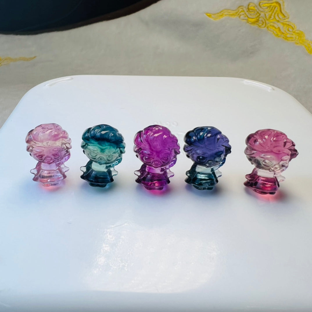 Mini Fluorite Princess Elsa Carving crystal carving