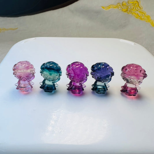 Mini Fluorite Princess Elsa Carving crystal carving