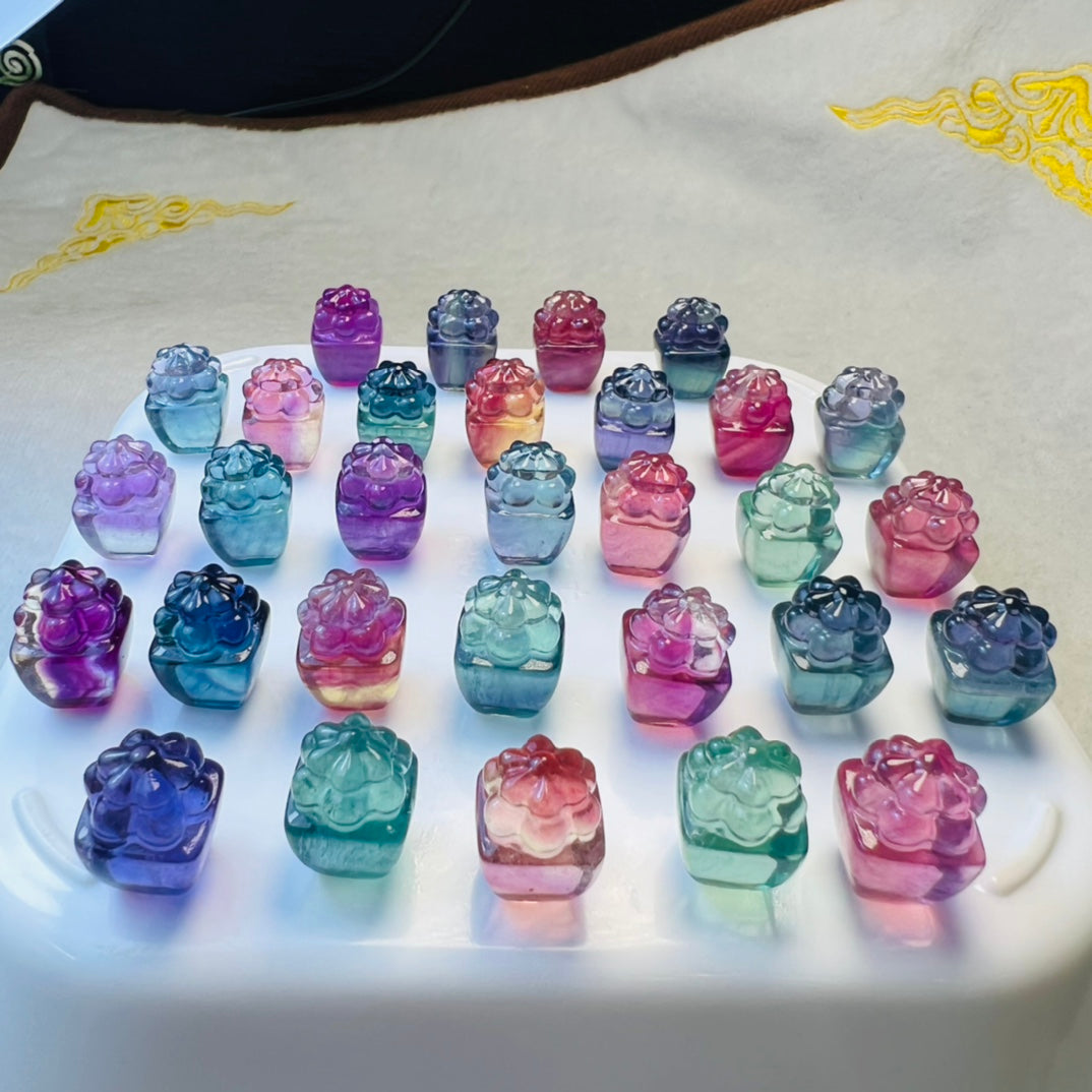 Mini Fluorite succulent Carving crystal carving