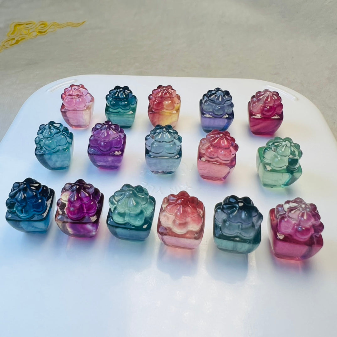 Mini Fluorite succulent Carving crystal carving