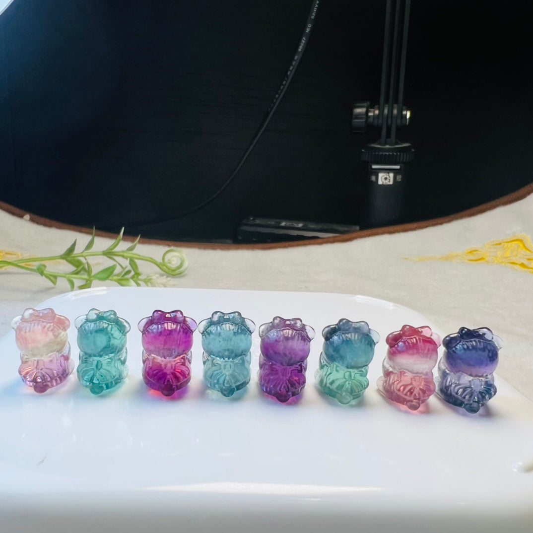 Mini Fluorite Little Bear Doesn't Speak Carving crystal carving