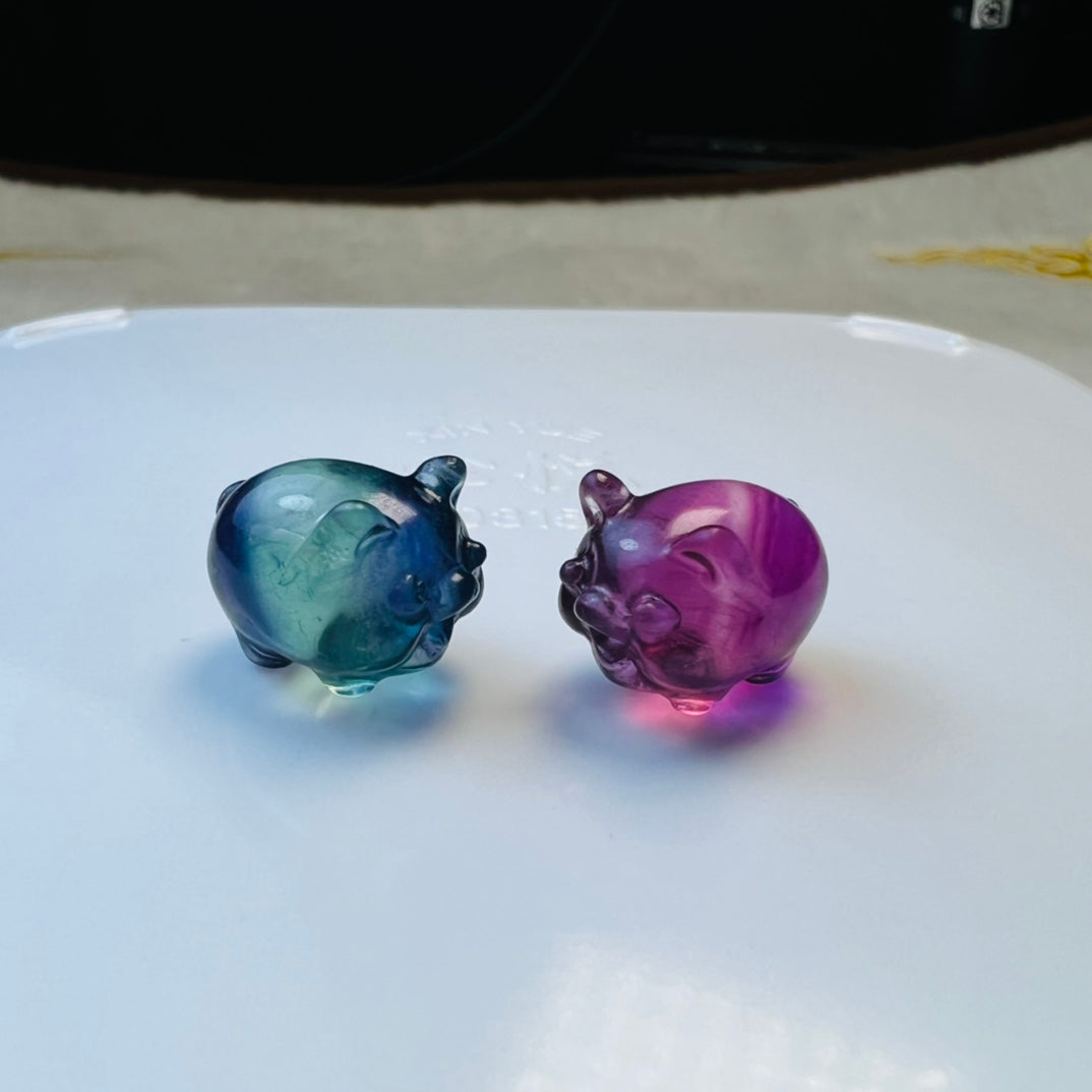 Mini Fluorite Little Pig Carving crystal carving