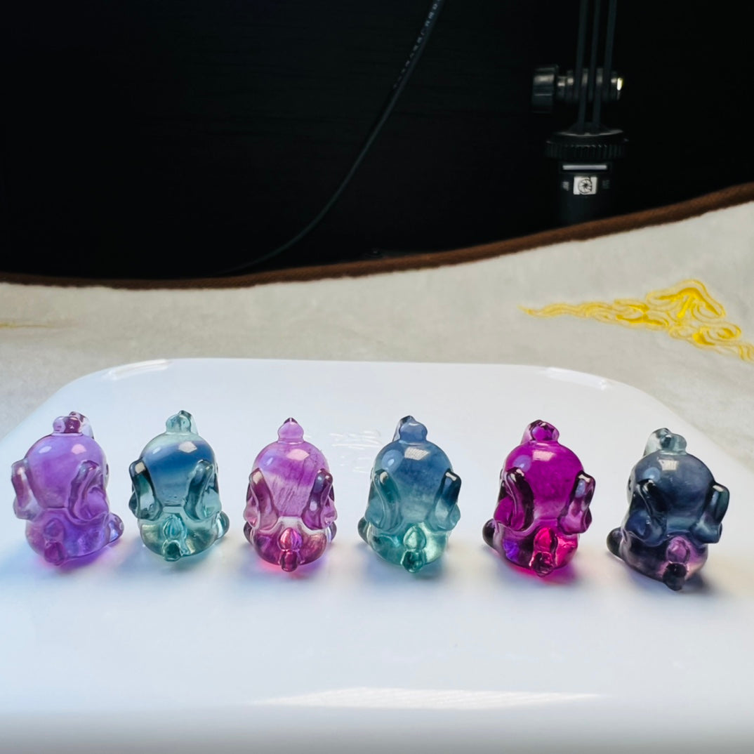 Mini Fluorite elephant Carving crystal carving