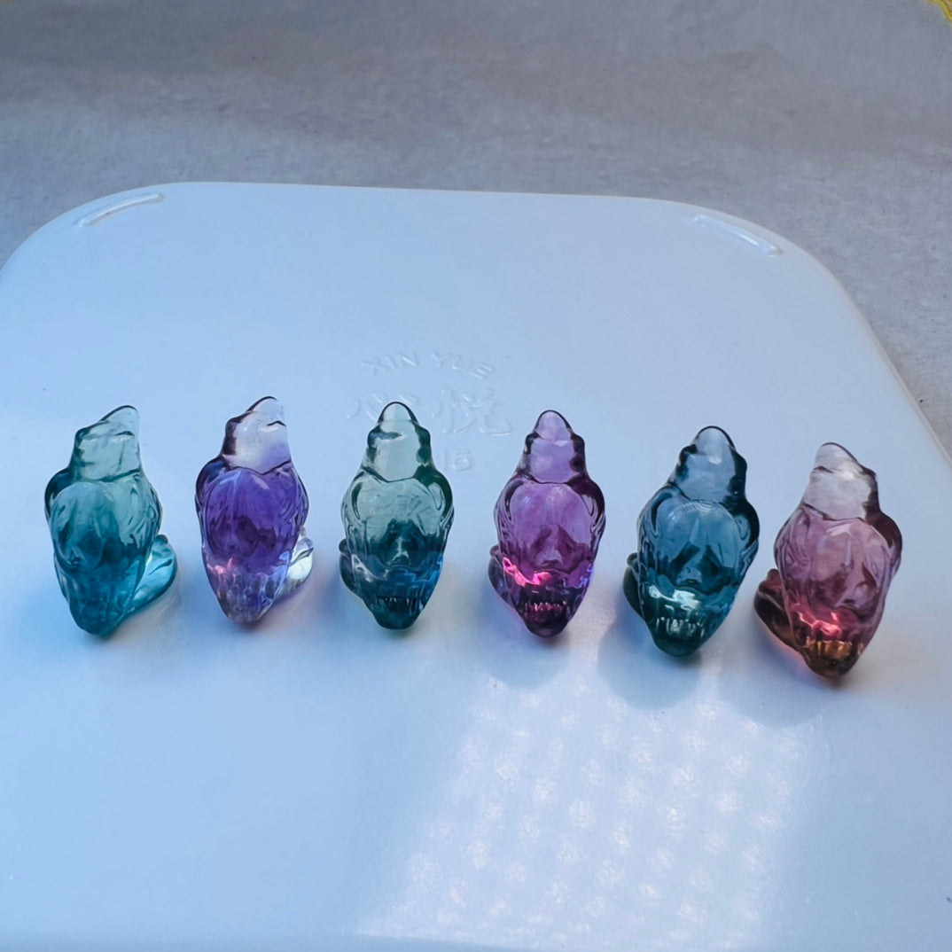 Mini Fluorite Raven Carving crystal carving