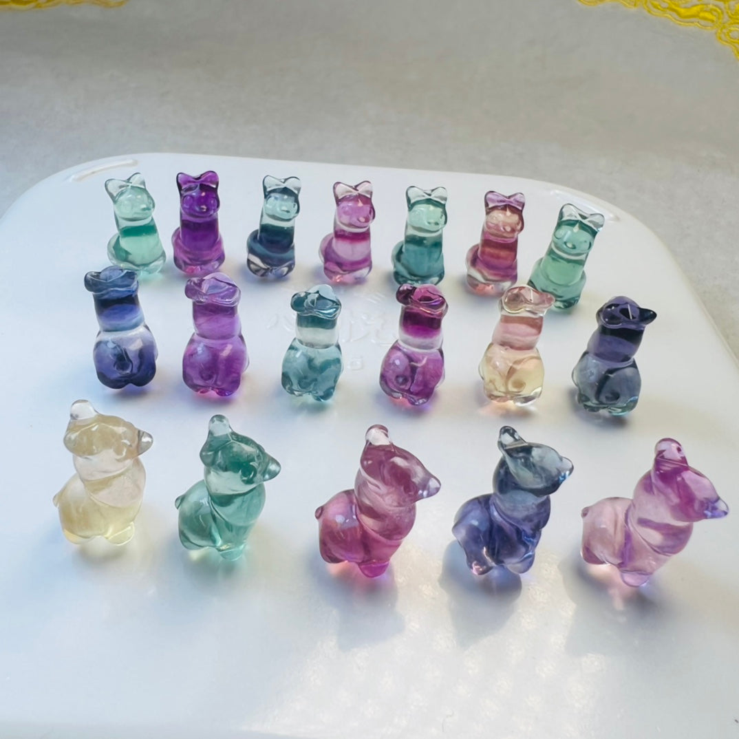 Mini Fluorite Alpaca Carving crystal carving