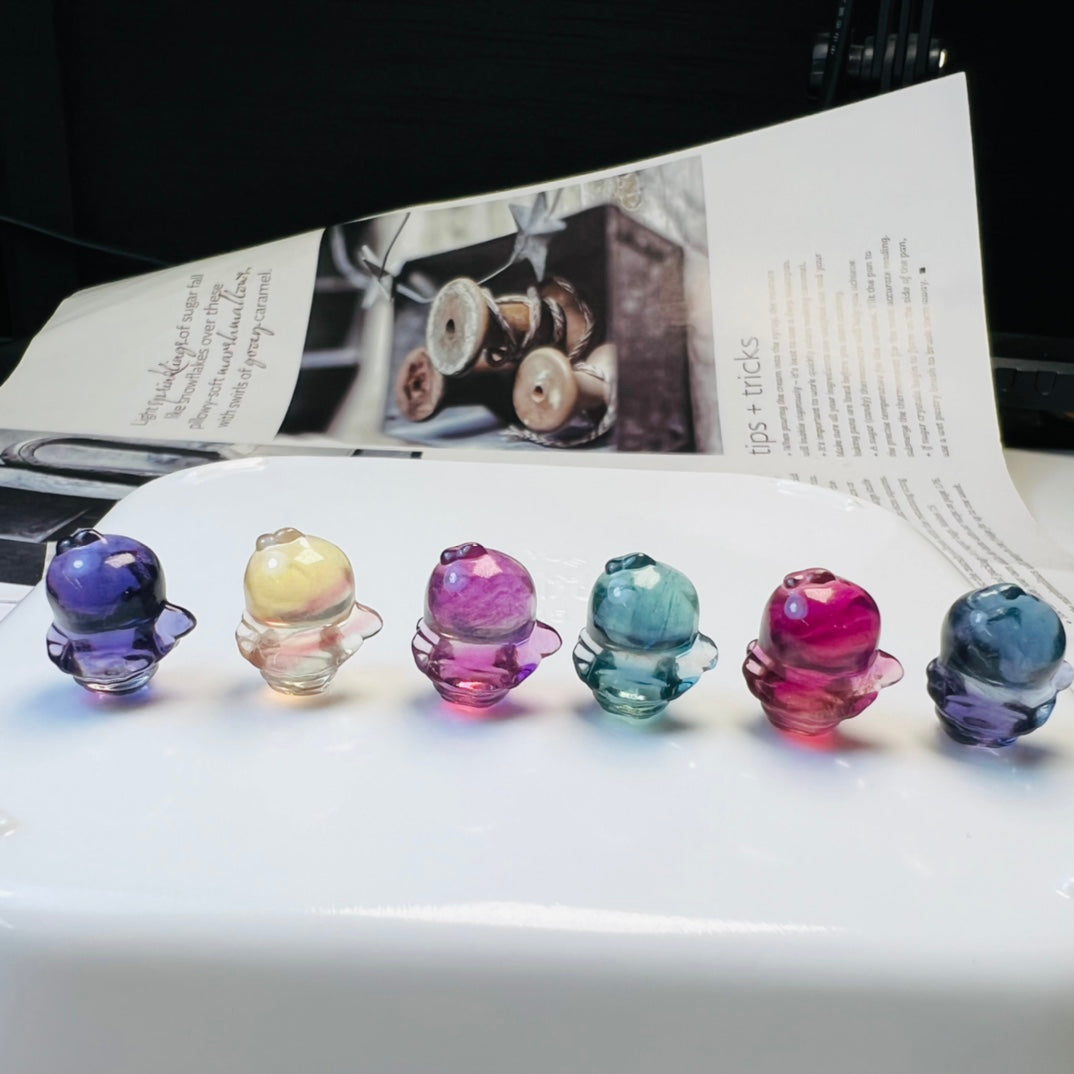 Mini Fluorite Sanrio Twin Stars Lala Carving crystal carving