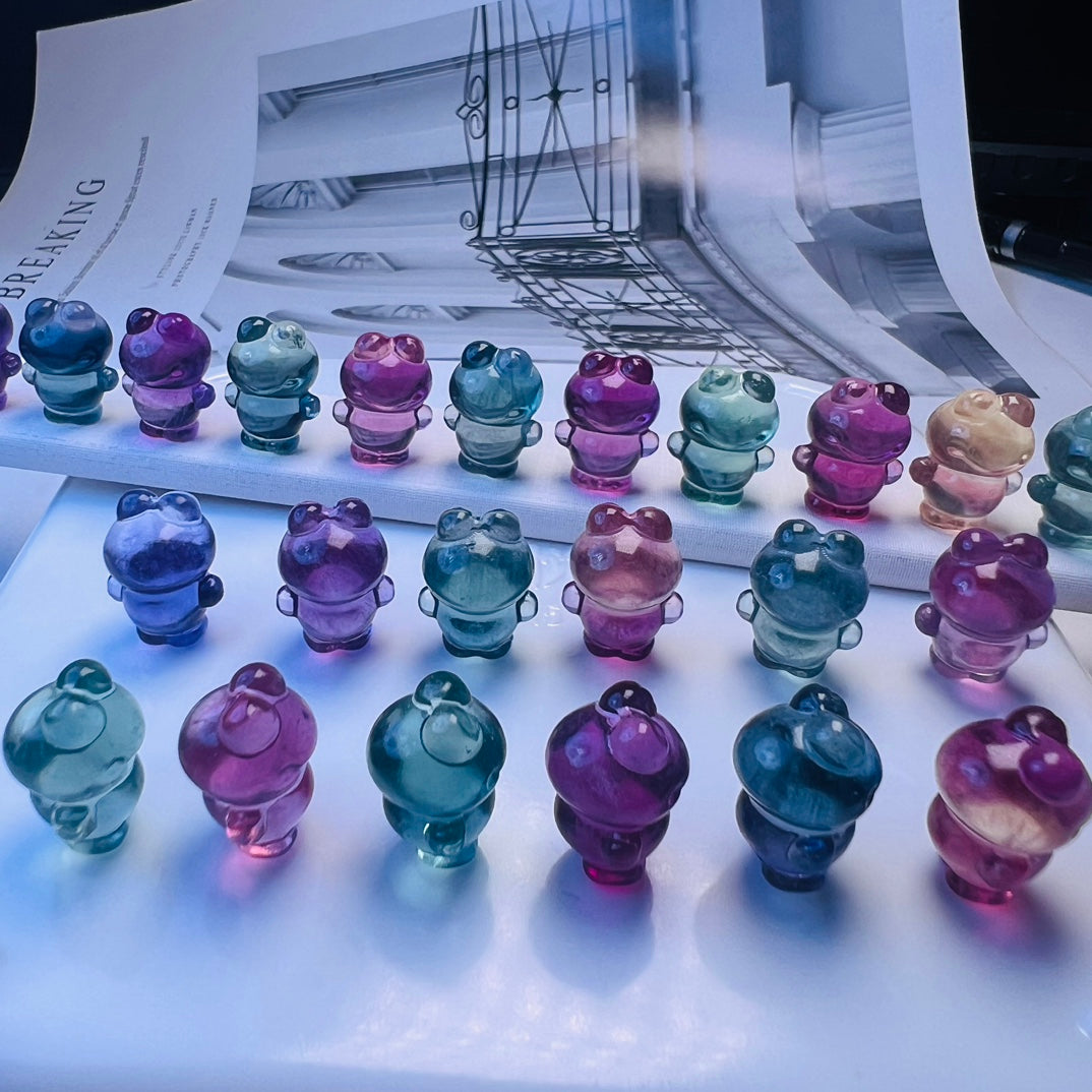 Mini Fluorite Sanrio Keroppi Carving crystal carving