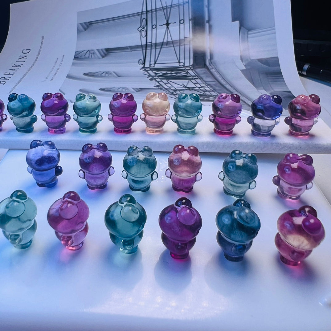 Mini Fluorite Sanrio Keroppi Carving crystal carving