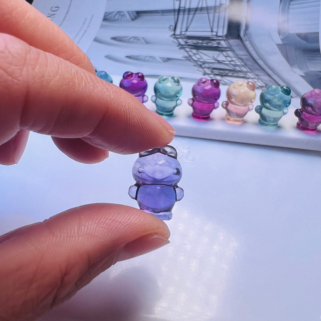 Mini Fluorite Sanrio Keroppi Carving crystal carving