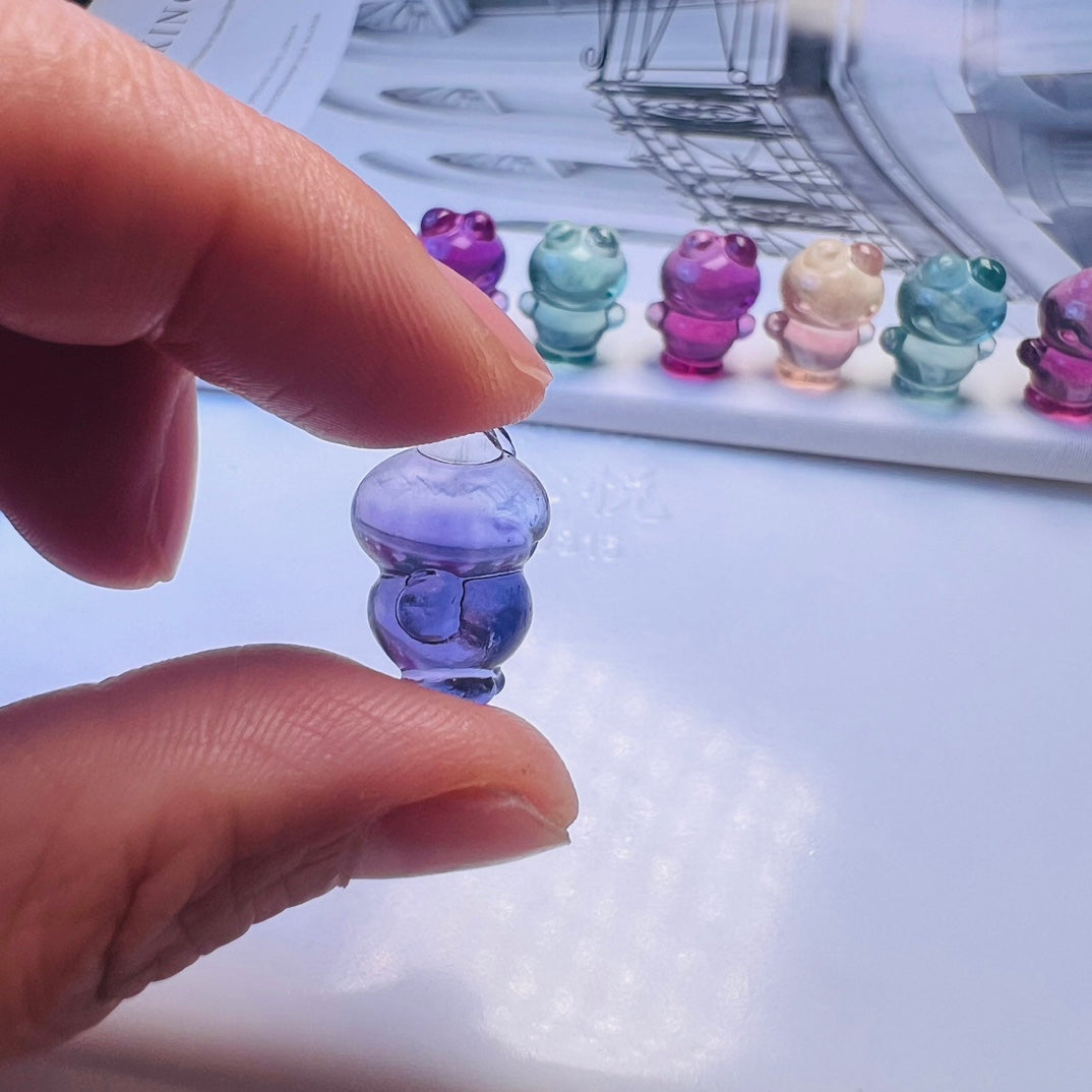 Mini Fluorite Sanrio Keroppi Carving crystal carving