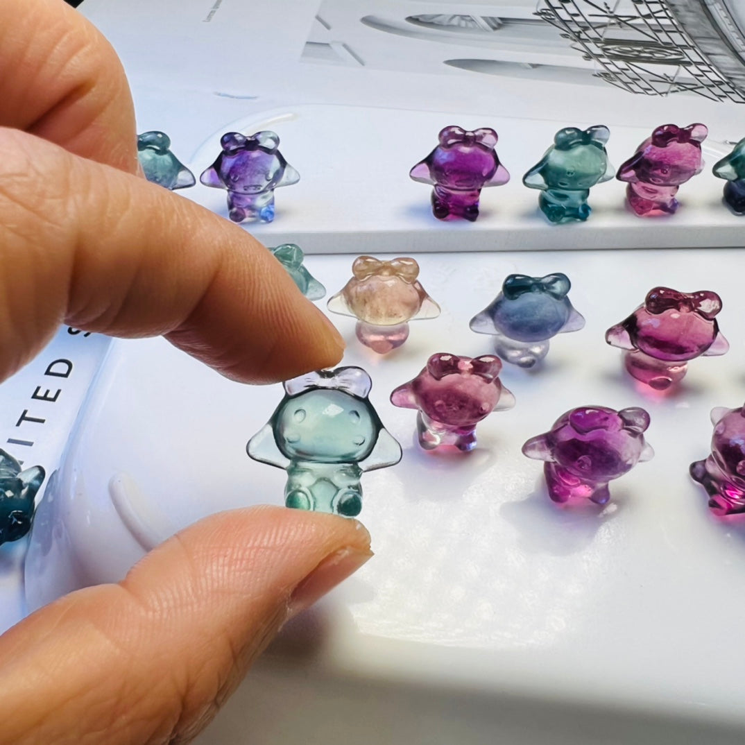 Mini Fluorite Sanrio Cinnamoroll Carving crystal carving