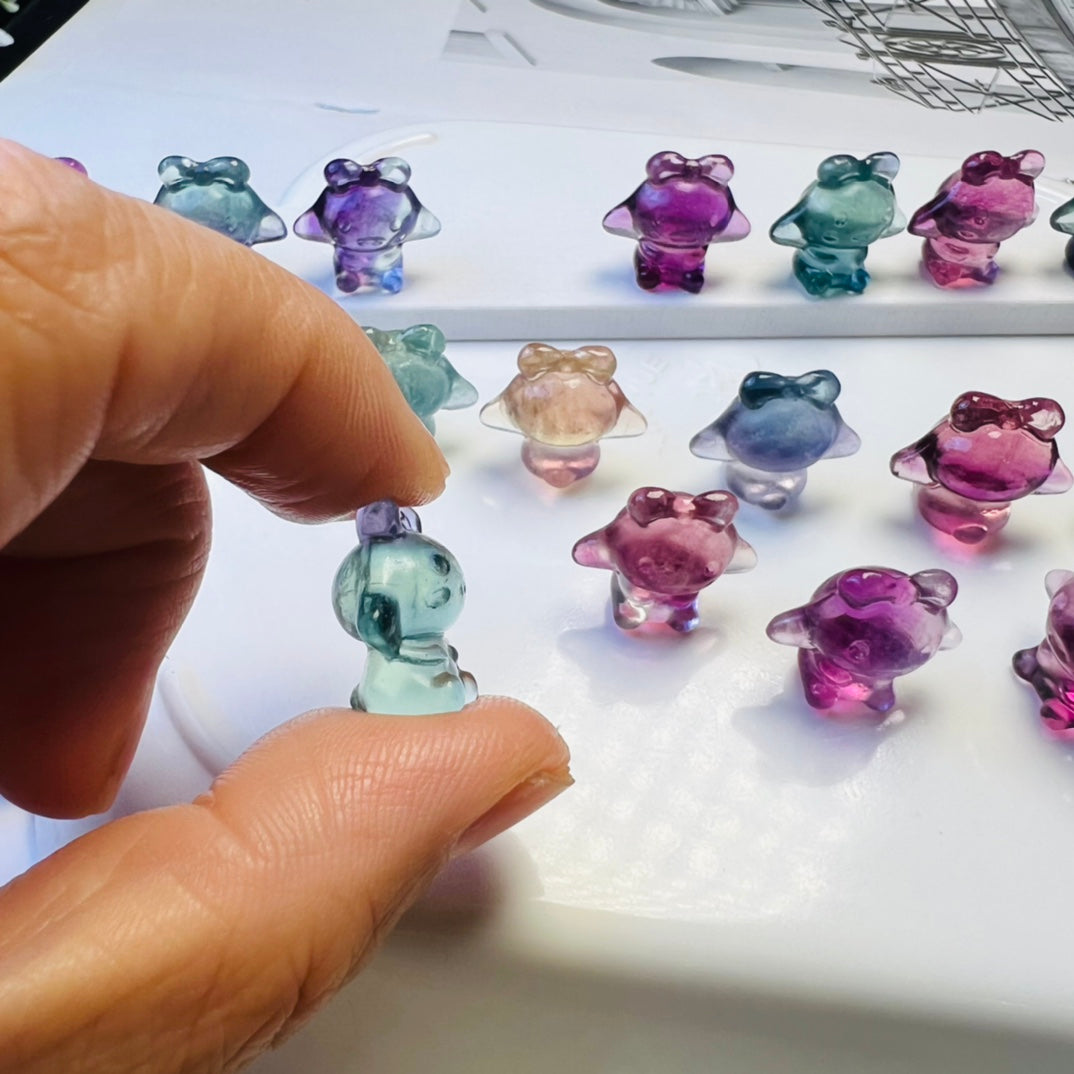 Mini Fluorite Sanrio Cinnamoroll Carving crystal carving