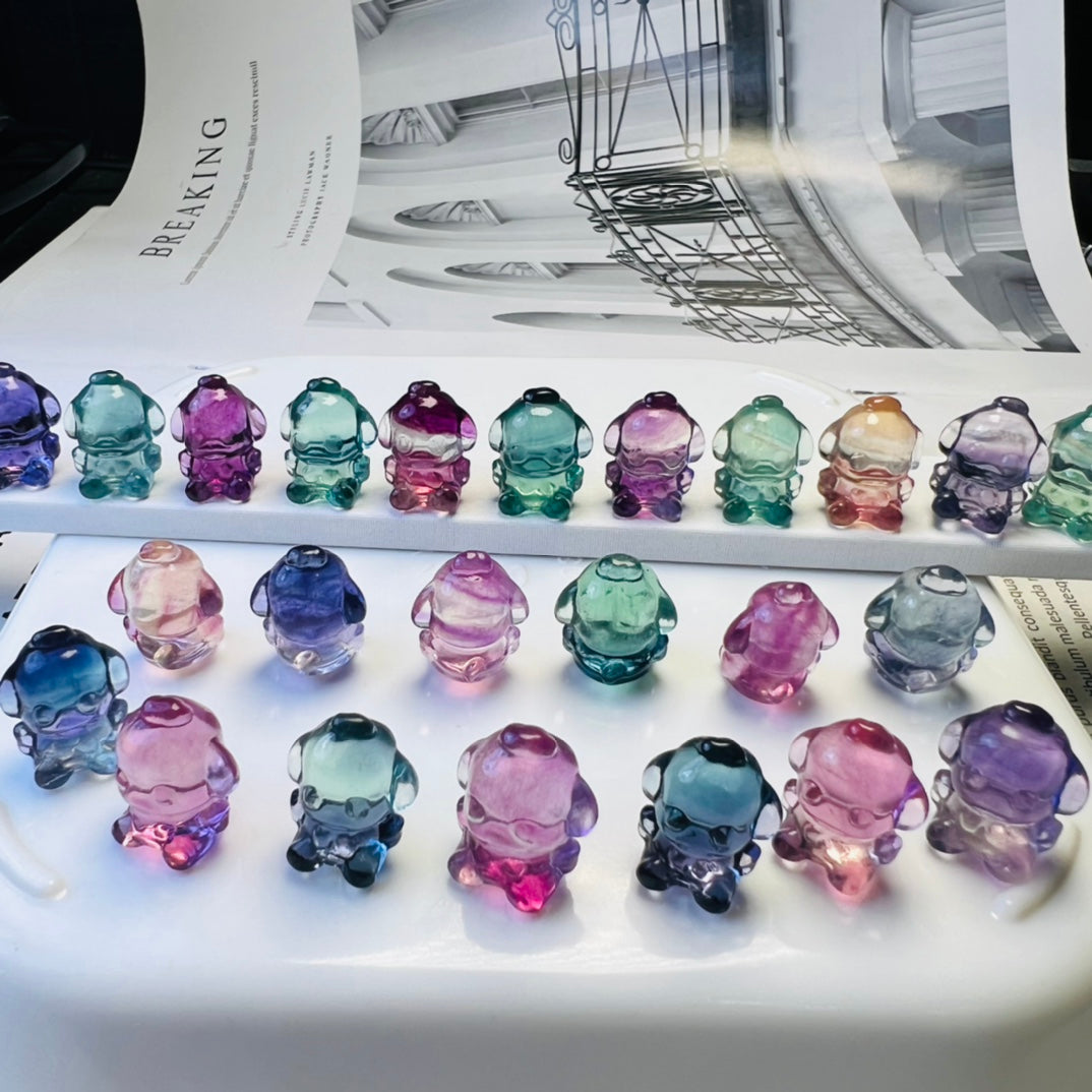 Mini Fluorite Sanrio Pochacco Carving crystal carving