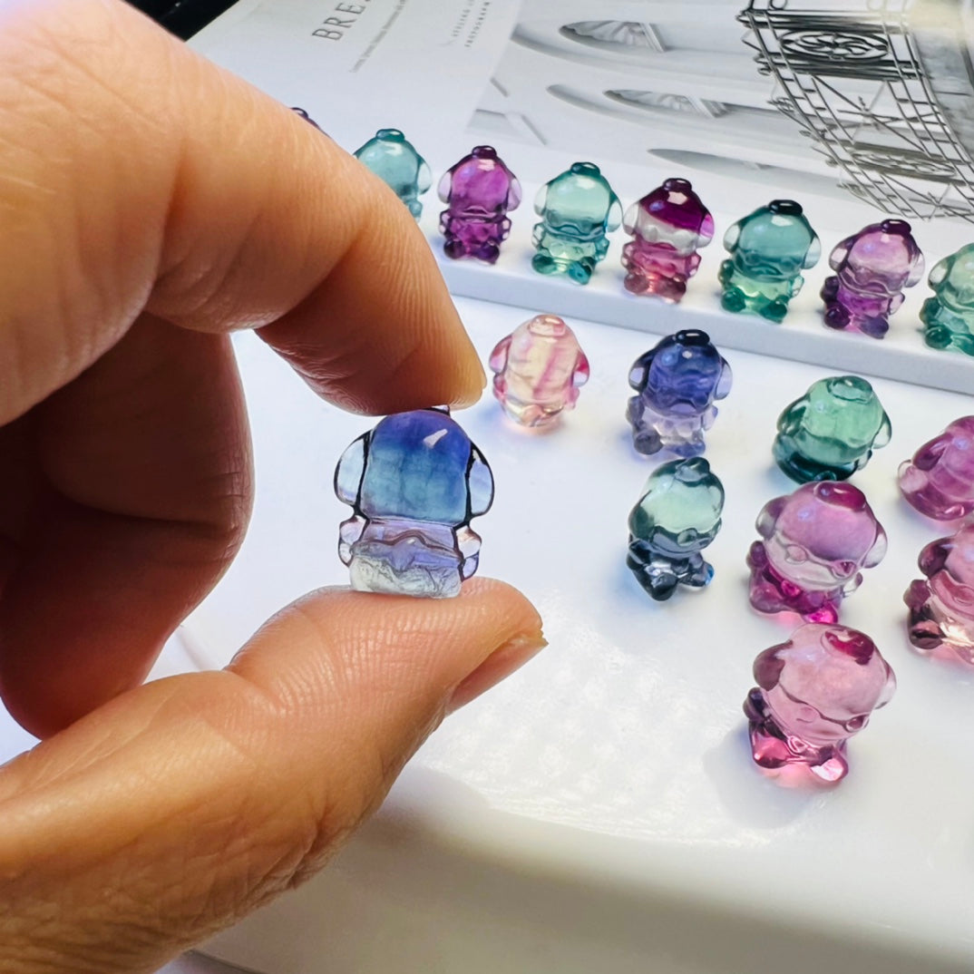 Mini Fluorite Sanrio Pochacco Carving crystal carving