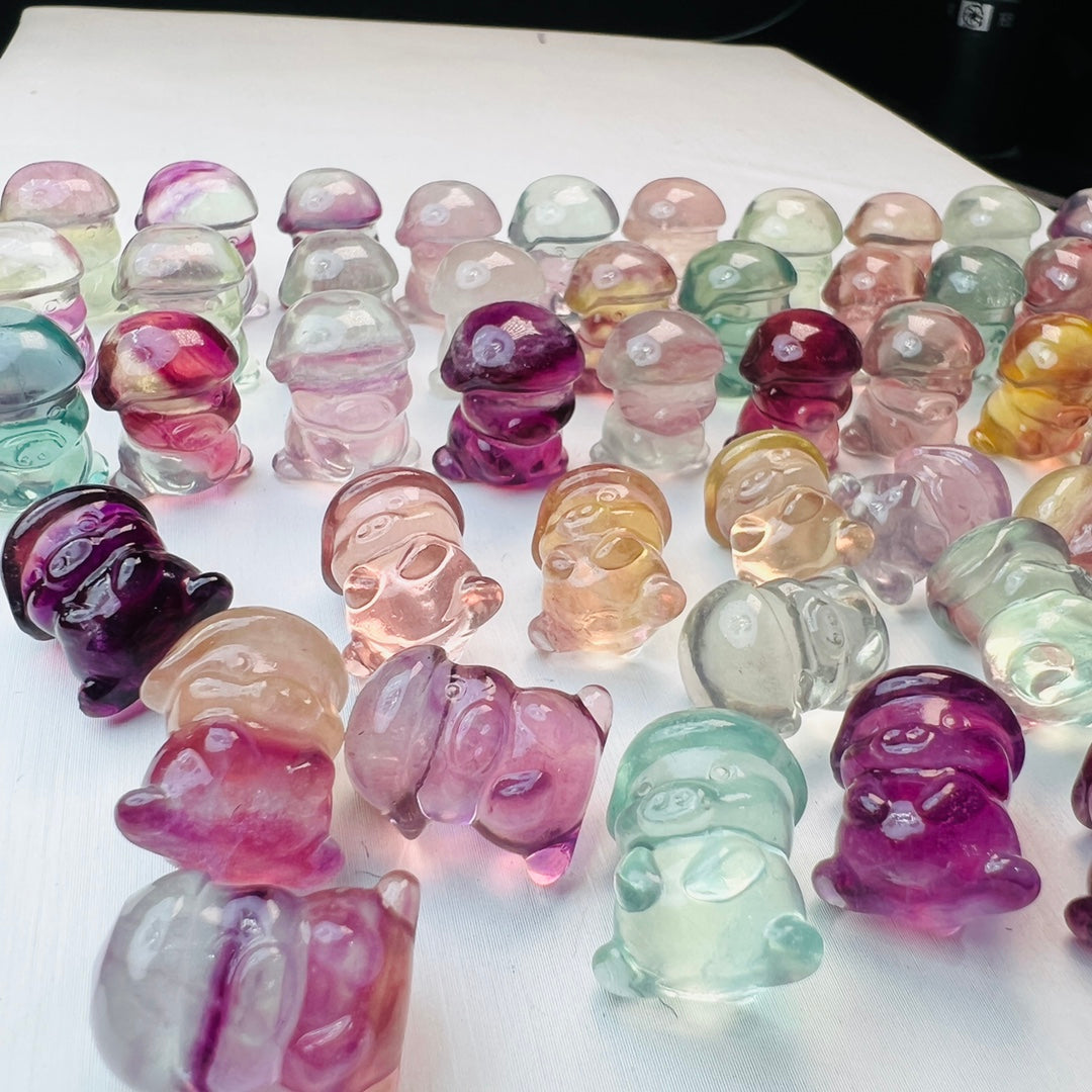 Mini Fluorite McDull Carving crystal carving