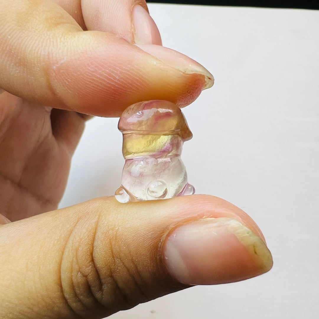 Mini Fluorite McDull Carving crystal carving