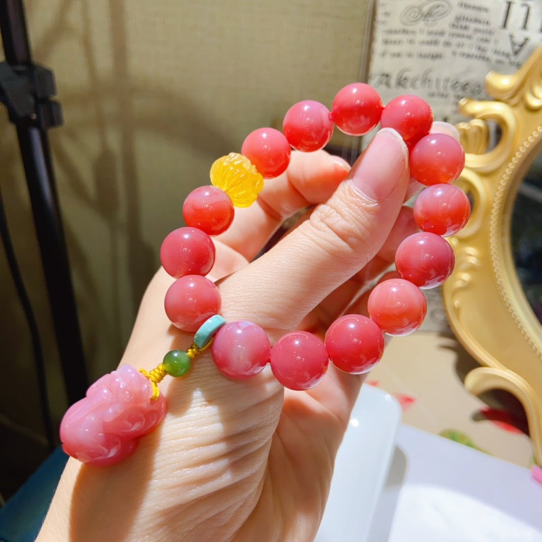 High-quality Natural Pink Agate Bracelet (Yuan Salt Source)  bracelet Original Design Bracelet