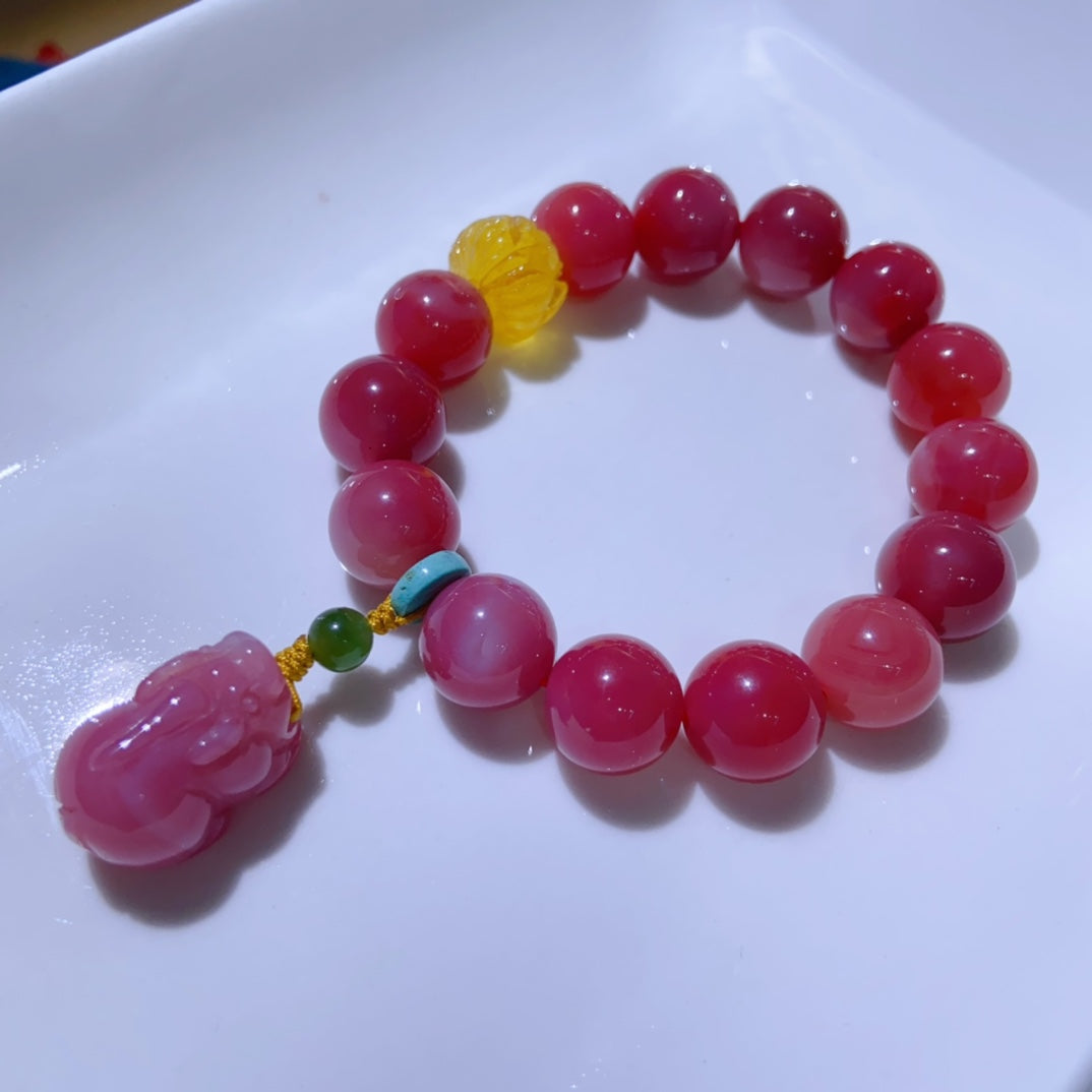 High-quality Natural Pink Agate Bracelet (Yuan Salt Source)  bracelet Original Design Bracelet