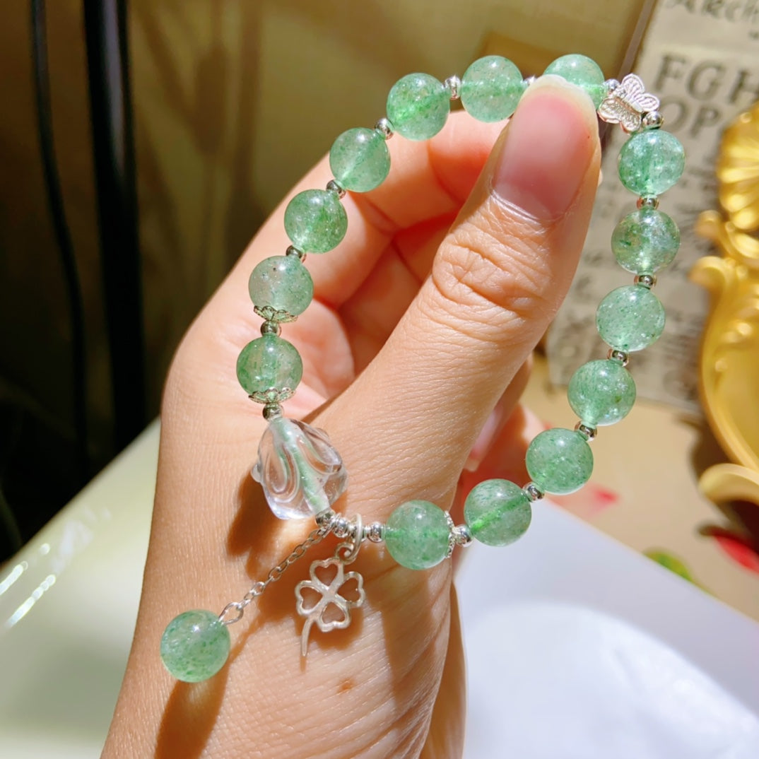 High-quality Natural Green Strawberry Quartz Bracelet bracelet Original Design Bracelet