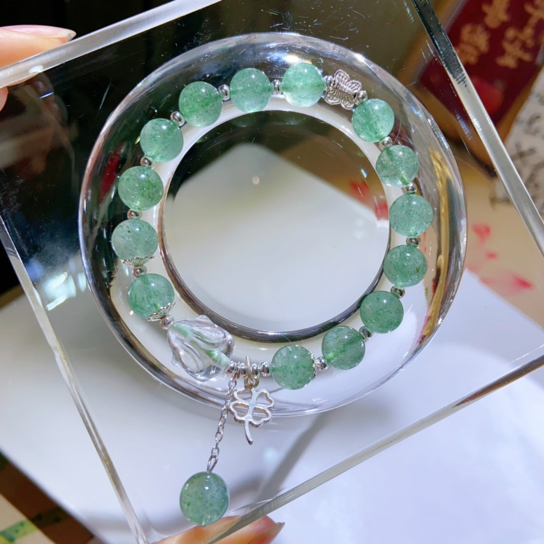 High-quality Natural Green Strawberry Quartz Bracelet bracelet Original Design Bracelet