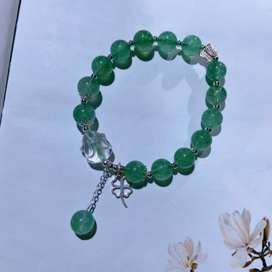 High-quality Natural Green Strawberry Quartz Bracelet bracelet Original Design Bracelet