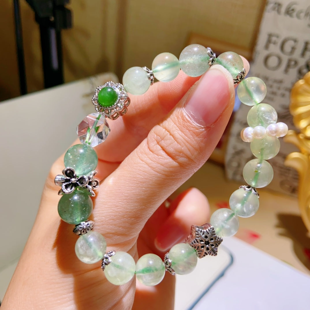 High-quality Natural Prehnite Bracelet Original Design Bracelet