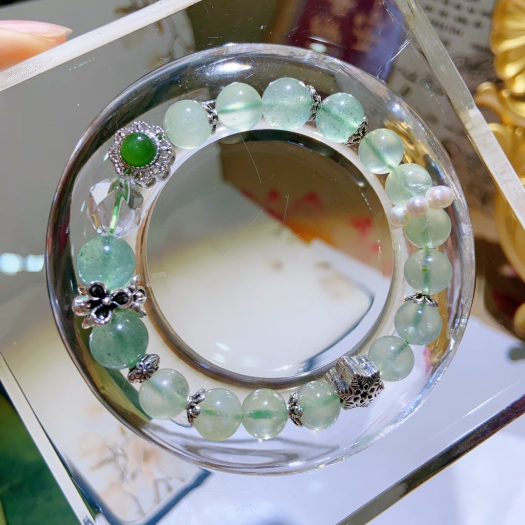 High-quality Natural Prehnite Bracelet Original Design Bracelet