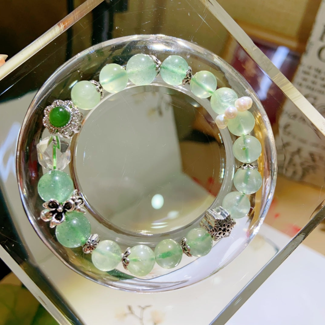 High-quality Natural Prehnite Bracelet Original Design Bracelet