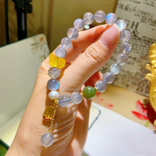 High-quality Natural Gray Moonstone Bracelet Original Design Bracelet