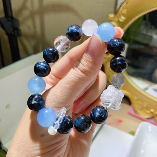 High-quality Natural Blue Tiger's Eye bracelet Original Design Bracelet