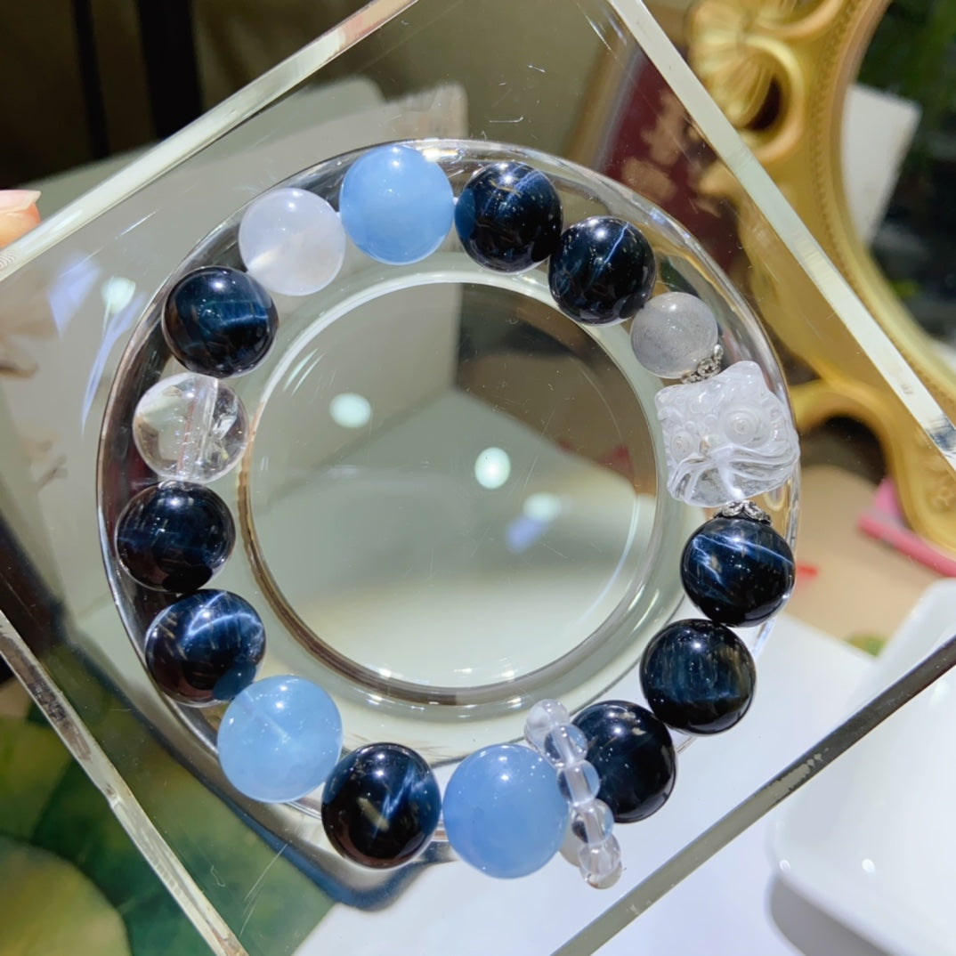 High-quality Natural Blue Tiger's Eye bracelet Original Design Bracelet