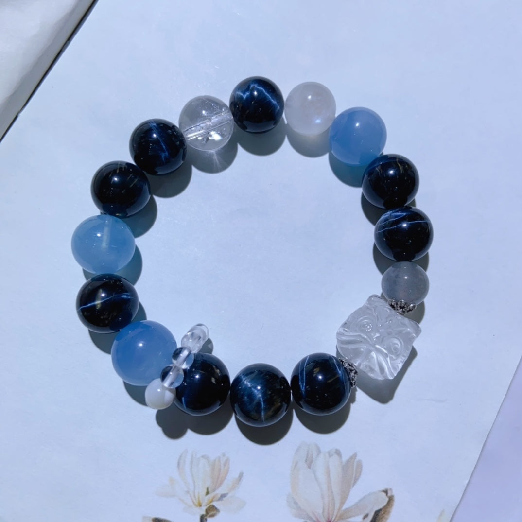 High-quality Natural Blue Tiger's Eye bracelet Original Design Bracelet